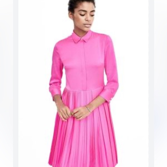 NWT Banana Republic Pleat-Skirt Shirtdress Size 0 - Picture 3 of 7